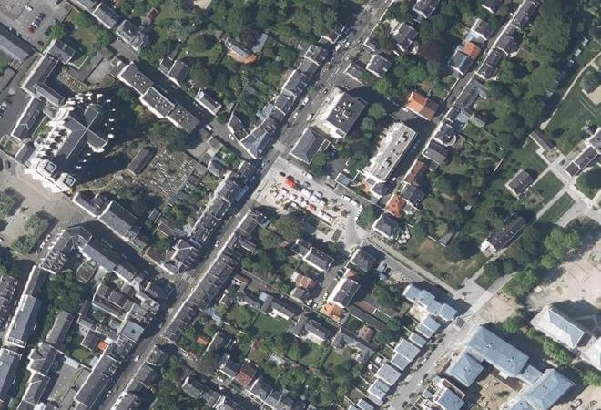Vue aérienne Marché de la Caserne, Nantes