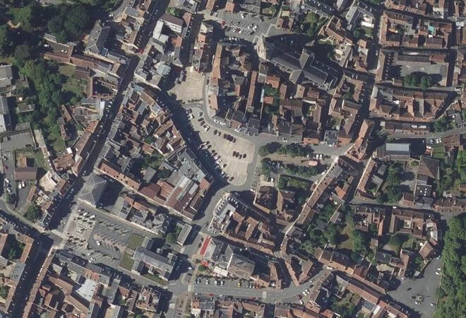 Vue aérienne Marché de La Châtre, La Châtre
