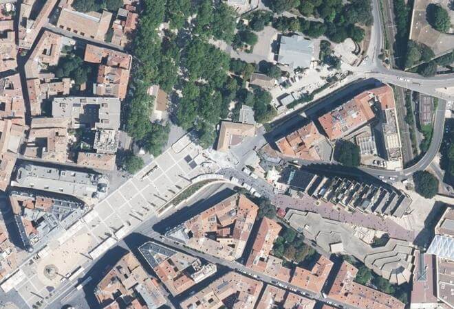 Vue aérienne Marché de la Comédie, Montpellier