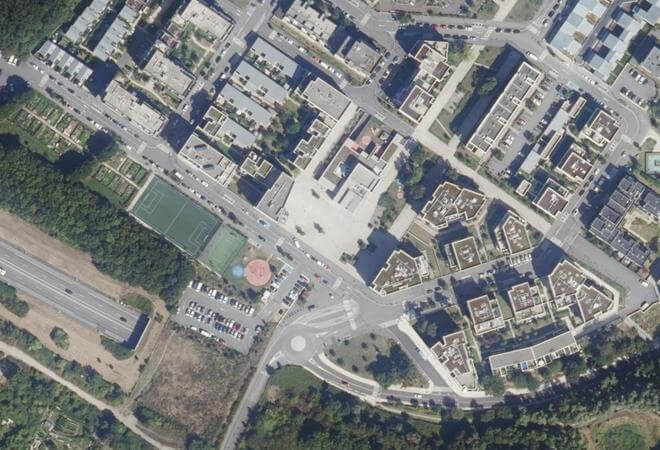 Vue aérienne Marché de la Coudraie, Poissy