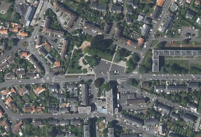 Vue aérienne Marché de la Crémetterie, Saint-Herblain