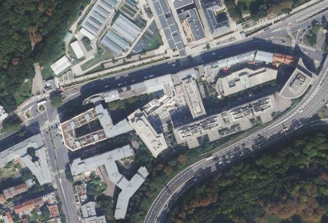 Vue aérienne Marché de la Cristallerie, Sèvres