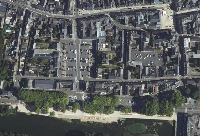 Vue aérienne Marché de La Flèche, La Flèche