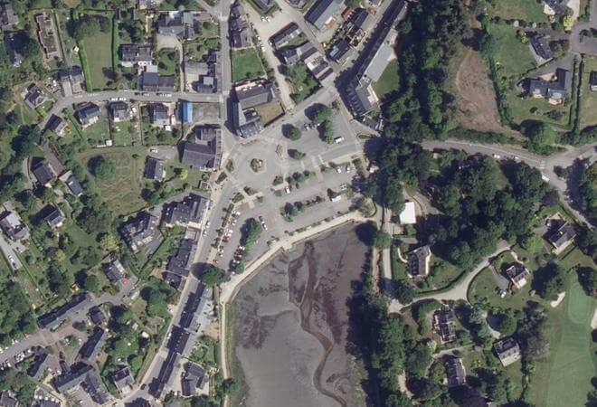Vue aérienne Marché de La Forêt-Fouesnant, La Forêt-Fouesnant