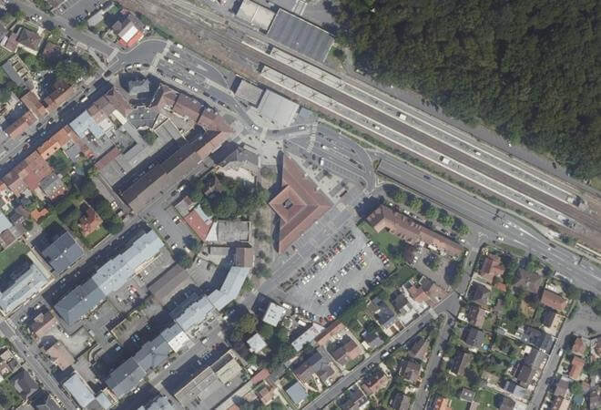 Vue aérienne Marché de la Gare, Pontault-Combault