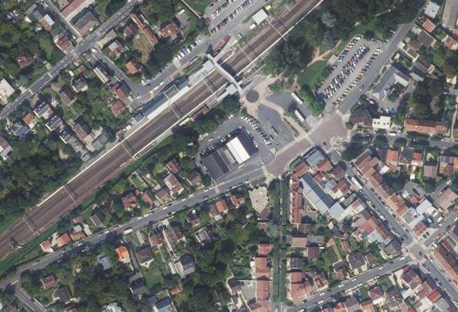 Vue aérienne Marché de la Gare, Sainte-Geneviève-des-Bois