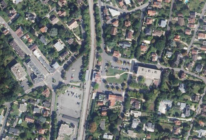 Vue aérienne Marché de la Gare, La Celle-Saint-Cloud