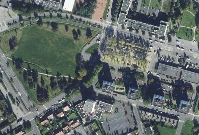 Vue aérienne Marché de la Grande Résidence, Lens