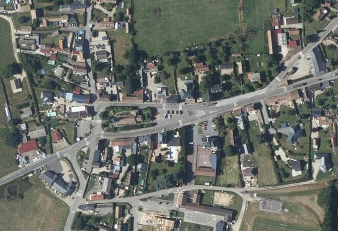 Vue aérienne Marché de La-Haye-Malherbe, La Haye-Malherbe