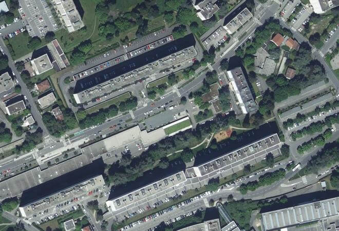Vue aérienne Marché de la Métare, Saint-Étienne