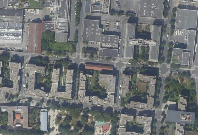 Vue aérienne Marché de la Plaine, Saint-Denis