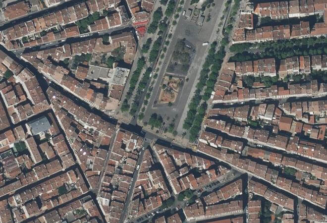 Vue aérienne Marché de la Plaine, Marseille