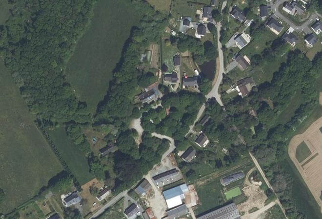 Vue aérienne Marché de la Ruche à pain, La Chapelle-Launay