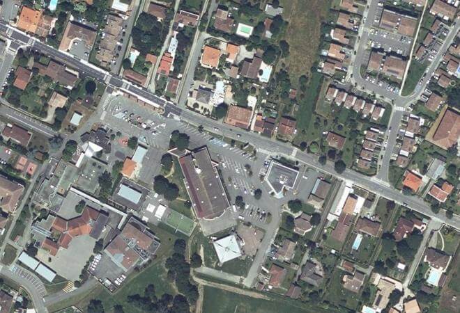 Vue aérienne Marché de La Salvetat-Saint-Gilles, La Salvetat-Saint-Gilles