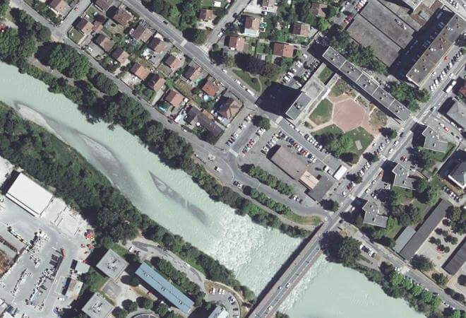 Vue aérienne Marché de la Sardagne, Cluses