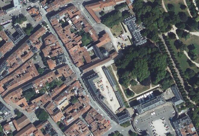 Vue aérienne Marché de la Ville Vieille, Nancy