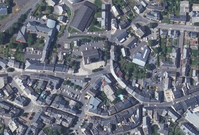 Vue aérienne Marché de Lacaune, Lacaune
