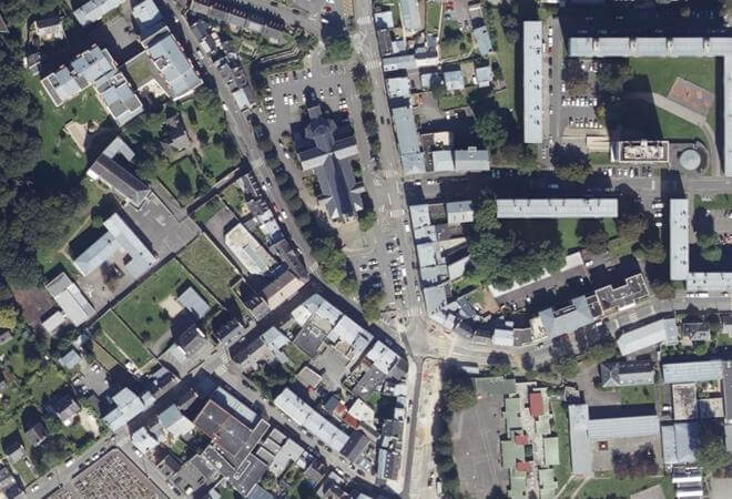 Vue aérienne Marché de Lambézellec, Brest