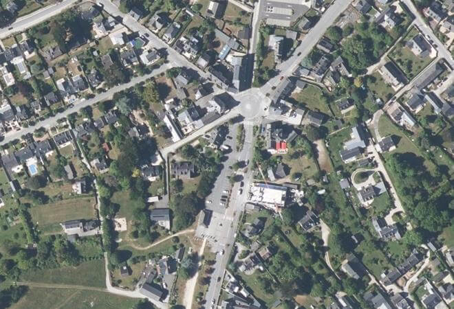 Vue aérienne Marché de Lancieux, Lancieux