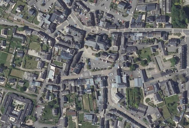 Vue aérienne Marché de Lannilis, Lannilis