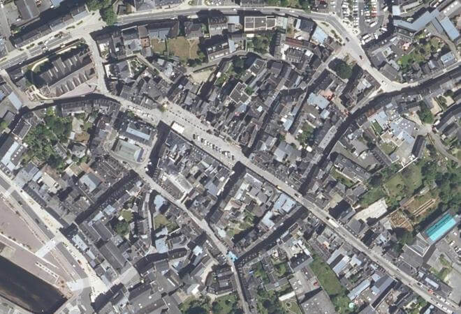 Vue aérienne Marché de Lannion, Lannion