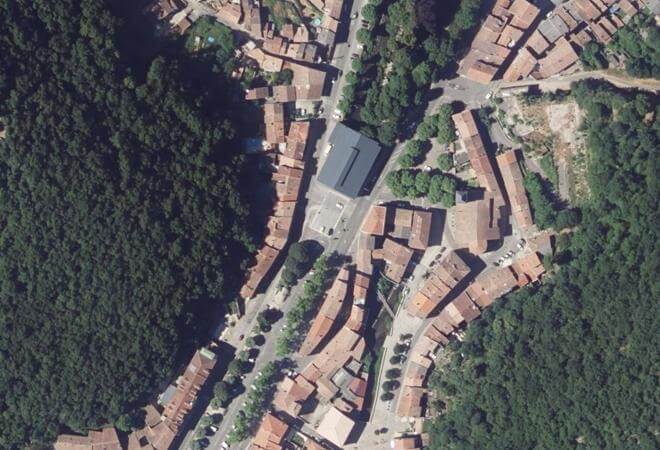 Vue aérienne Marché de Lavelanet, Lavelanet