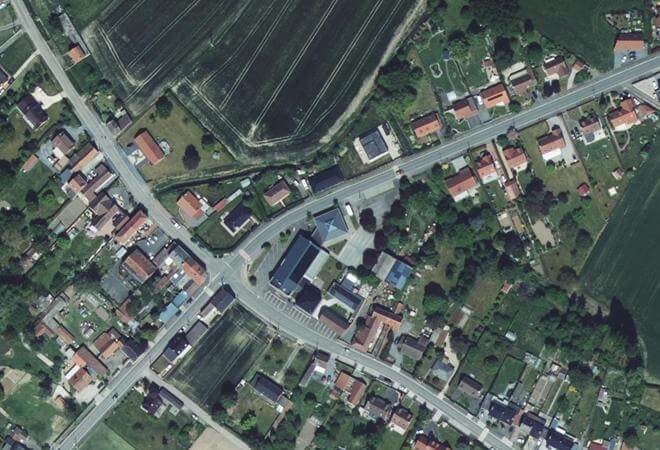 Vue aérienne Marché de Lecelles, Lecelles