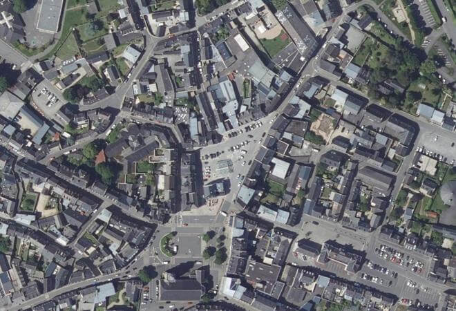 Vue aérienne Marché de Lesneven, Lesneven