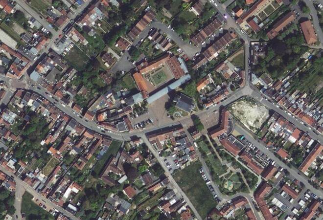 Vue aérienne Marché de Lezennes, Lezennes