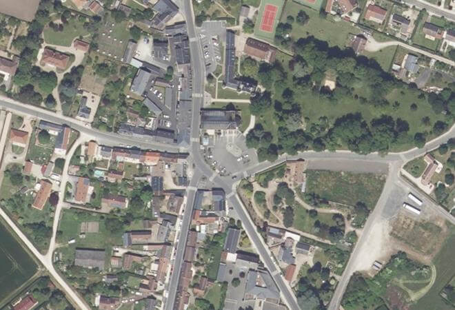 Vue aérienne Marché de Loury, Loury