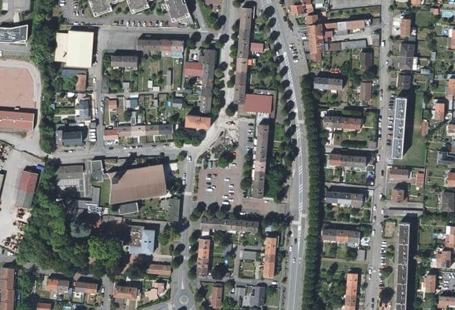 Vue aérienne Marché de Maizières-lès-Metz, Maizières-lès-Metz