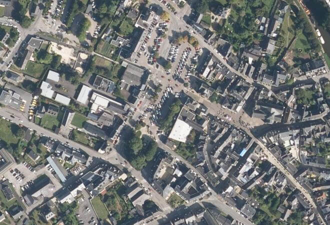 Vue aérienne Marché de Malestroit, Malestroit
