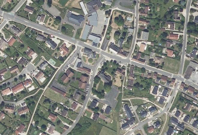 Vue aérienne Marché de Marigny-les-Usages, Marigny-les-Usages
