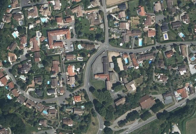Vue aérienne Marché de Massieux, Massieux