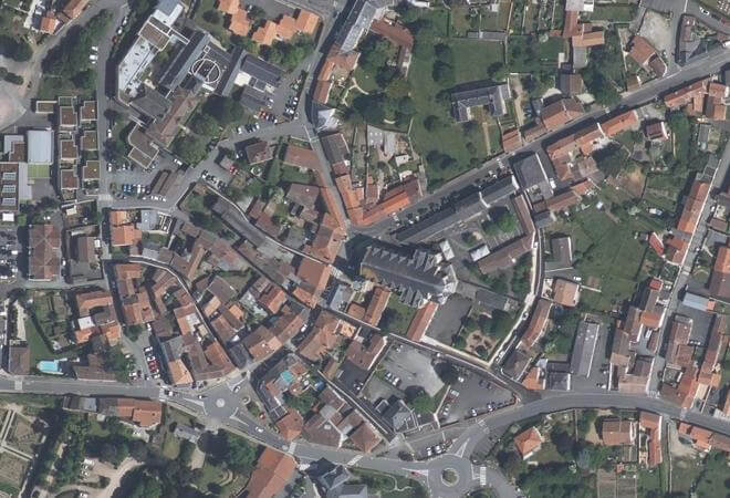 Vue aérienne Marché de Maulévrier, Maulévrier