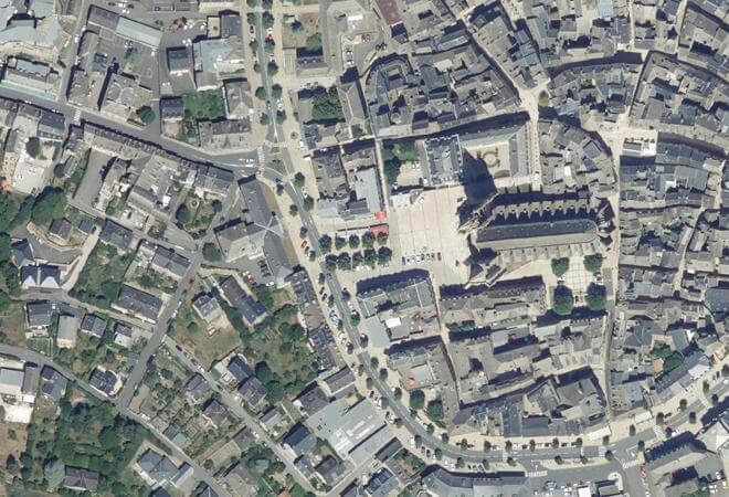 Vue aérienne Marché de Mende, Mende