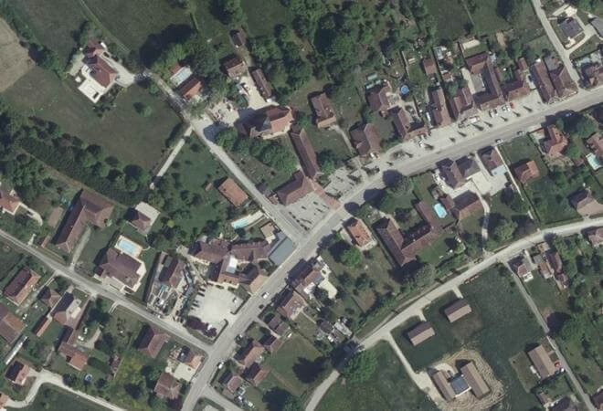 Vue aérienne Marché de Mesnil Saint-Père, Mesnil-Saint-Père