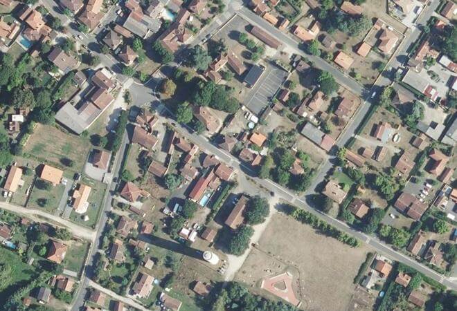 Vue aérienne Marché de Mézos, Mézos