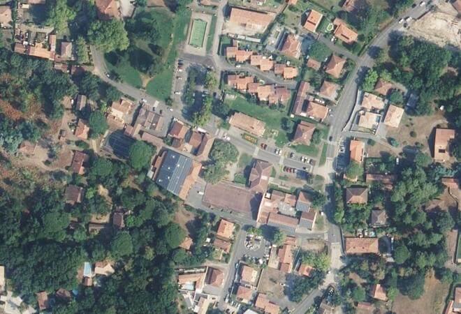 Vue aérienne Marché de Moliets et Maâ, Moliets-et-Maa