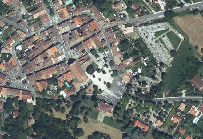 Vue aérienne Marché de Montastruc-la-Conseillère, Montastruc-la-Conseillère