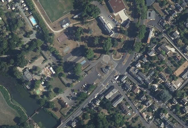 Vue aérienne Marché de Montbazon, Montbazon