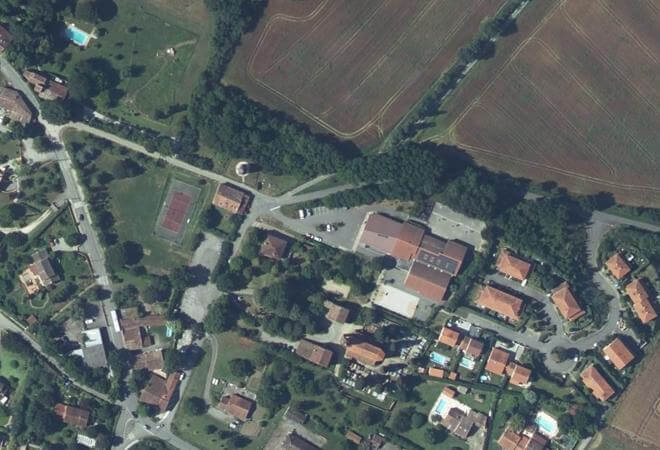 Vue aérienne Marché de Montbrun-Lauragais, Montbrun-Lauragais
