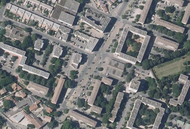 Vue aérienne Marché de Montclar-Avignon, Avignon