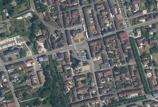 Vue aérienne Marché de Montholon, Montholon