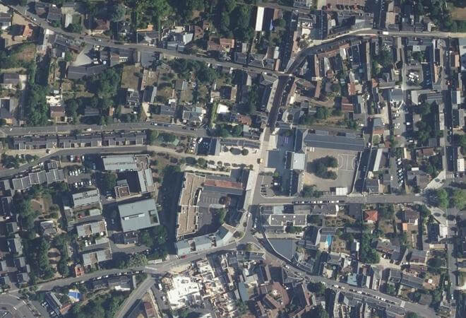 Vue aérienne Marché de Montlouis-sur-Loire, Montlouis-sur-Loire