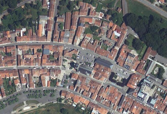 Vue aérienne Marché de Montréjeau, Montréjeau