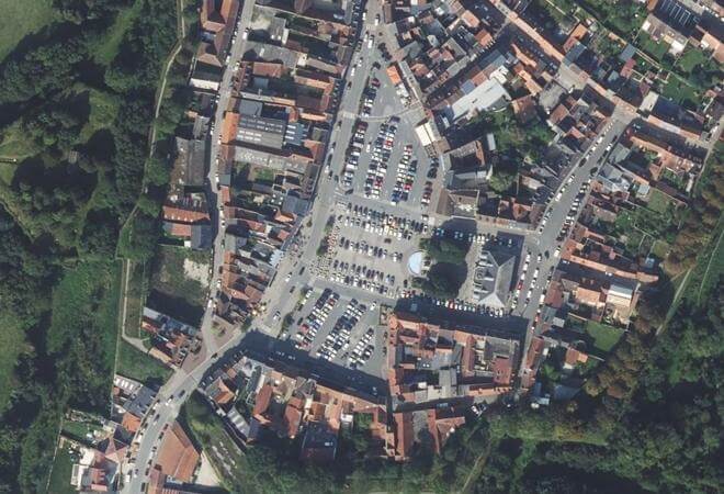 Vue aérienne Marché de Montreuil-sur-Mer, Montreuil-sur-Mer