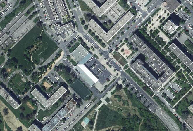 Vue aérienne Marché de Montreynaud, Saint-Étienne