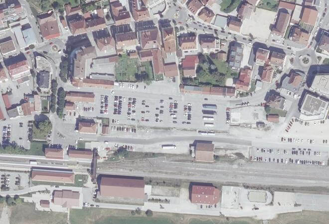 Vue aérienne Marché de Morteau, Morteau