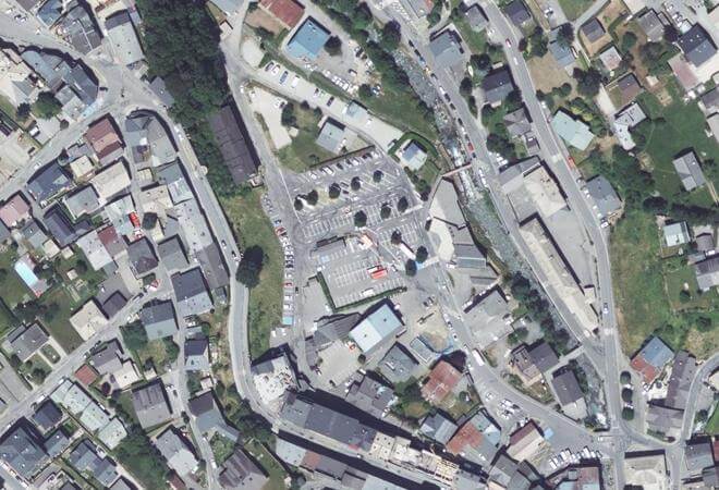 Vue aérienne Marché de Morzine, Morzine